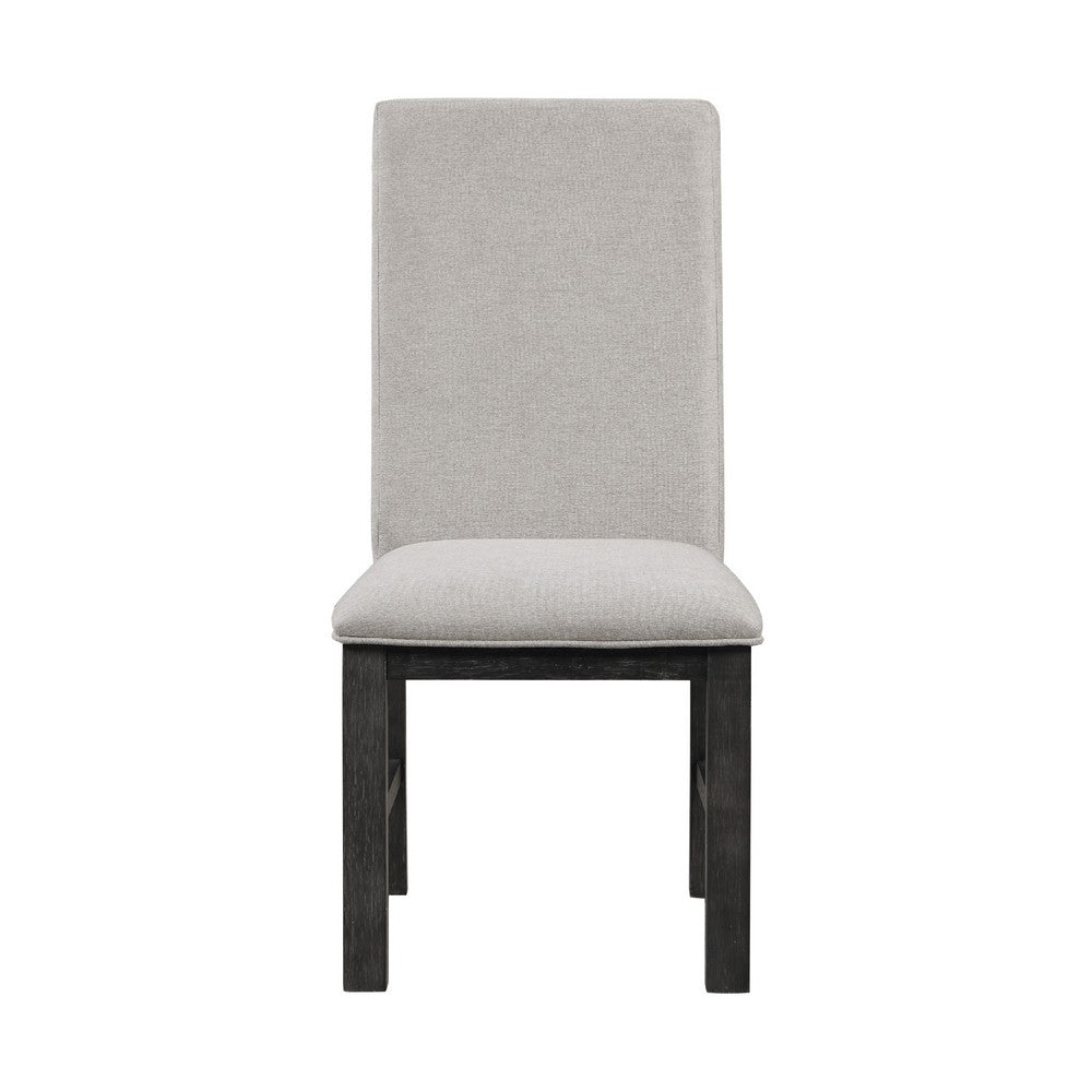 Lory Dining Side Chair Set of 2 | Gray Textured Polyester | High Back