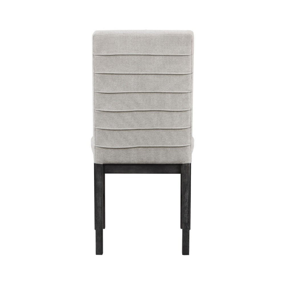 Lory Dining Side Chair Set of 2 | Gray Textured Polyester | High Back