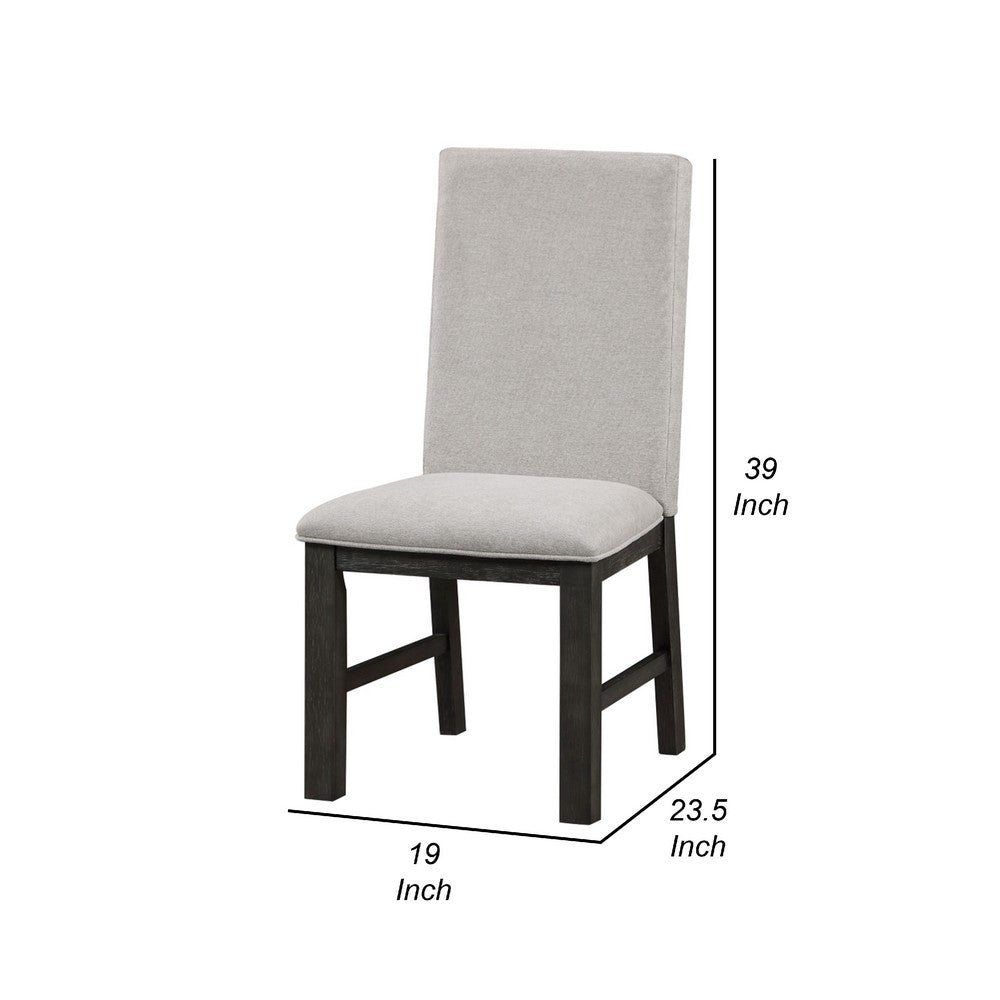 Lory Dining Side Chair Set of 2 | Gray Textured Polyester | High Back