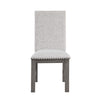 Hoso Dining Side Chair Set of 2 | Beige | Wood Frame | Nailhead Trim