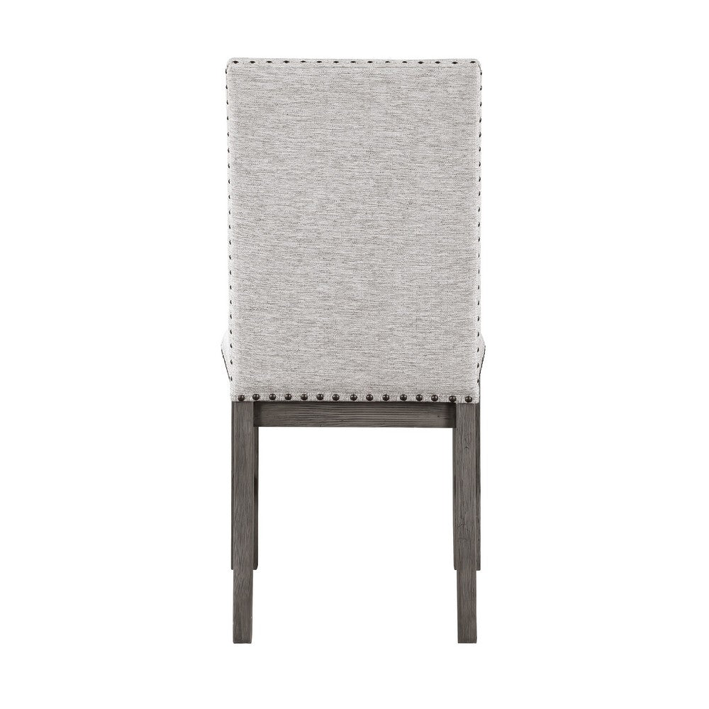Hoso Dining Side Chair Set of 2 | Beige | Wood Frame | Nailhead Trim