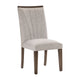 Olia Dining Side Chair Set of 2 | Gray Polyester | Straight Wood Legs