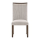 Olia Dining Side Chair Set of 2 | Gray Polyester | Straight Wood Legs