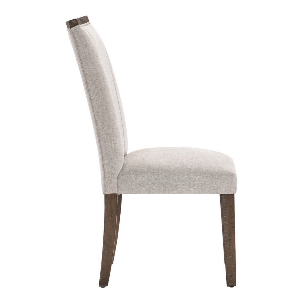 Olia Dining Side Chair Set of 2 | Gray Polyester | Straight Wood Legs
