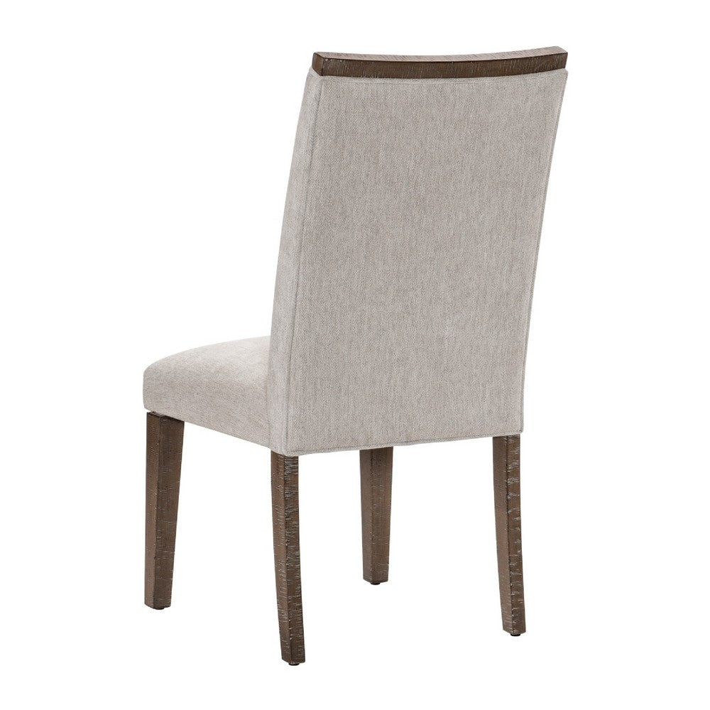 Olia Dining Side Chair Set of 2 | Gray Polyester | Straight Wood Legs