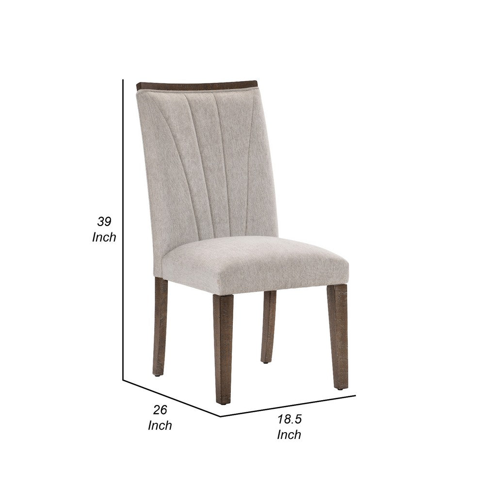 Olia Dining Side Chair Set of 2 | Gray Polyester | Straight Wood Legs
