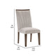 Olia Dining Side Chair Set of 2 | Gray Polyester | Straight Wood Legs