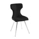 Dew Dining Side Chair Set of 2 | Contoured Black Velvet | Chrome Legs