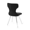 Dew Dining Side Chair Set of 2 | Contoured Black Velvet | Chrome Legs