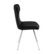 Dew Dining Side Chair Set of 2 | Contoured Black Velvet | Chrome Legs