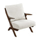 Lexi Accent Chair | Pascal Brown Slat Back | Foam Cushions | Beige Chenille