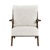 Lexi Accent Chair | Pascal Brown Slat Back | Foam Cushions | Beige Chenille