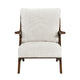 Lexi Accent Chair | Pascal Brown Slat Back | Foam Cushions | Beige Chenille