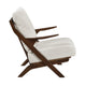 Lexi Accent Chair | Pascal Brown Slat Back | Foam Cushions | Beige Chenille