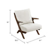 Lexi Accent Chair | Pascal Brown Slat Back | Foam Cushions | Beige Chenille