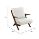 Lexi Accent Chair | Pascal Brown Slat Back | Foam Cushions | Beige Chenille