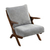 Lexi Accent Chair | Pascal Brown Slat Back | Foam Cushions | Gray Chenille