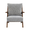 Lexi Accent Chair | Pascal Brown Slat Back | Foam Cushions | Gray Chenille