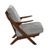 Lexi Accent Chair | Pascal Brown Slat Back | Foam Cushions | Gray Chenille