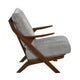 Lexi Accent Chair | Pascal Brown Slat Back | Foam Cushions | Gray Chenille