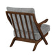 Lexi Accent Chair | Pascal Brown Slat Back | Foam Cushions | Gray Chenille