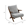 Lexi Accent Chair | Pascal Brown Slat Back | Foam Cushions | Gray Chenille