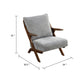 Lexi Accent Chair | Pascal Brown Slat Back | Foam Cushions | Gray Chenille