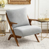 Lexi Accent Chair | Pascal Brown Slat Back | Foam Cushions | Gray Chenille
