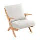 Lexi Accent Chair | Natural Brown Slat Back | Foam Cushions | Beige Chenille