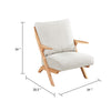 Lexi Accent Chair | Natural Brown Slat Back | Foam Cushions | Beige Chenille