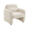 Oham Accent Chair w Lumbar Pillow & Track Arms | Beige Boucle