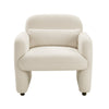 Oham Accent Chair w Lumbar Pillow & Track Arms | Beige Boucle