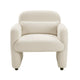 Oham Accent Chair w Lumbar Pillow & Track Arms | Beige Boucle