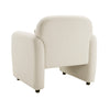 Oham Accent Chair w Lumbar Pillow & Track Arms | Beige Boucle