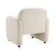 Oham Accent Chair w Lumbar Pillow & Track Arms | Beige Boucle