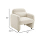 Oham Accent Chair w Lumbar Pillow & Track Arms | Beige Boucle