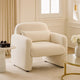 Oham Accent Chair w Lumbar Pillow & Track Arms | Beige Boucle