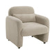 Oham Accent Chair w Lumbar Pillow & Track Arms | Taupe Brown Boucle