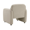 Oham Accent Chair w Lumbar Pillow & Track Arms | Taupe Brown Boucle