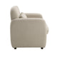 Oham Accent Chair w Lumbar Pillow & Track Arms | Taupe Brown Boucle
