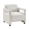 Osy Accent Armchair | Cutout Track Arms | Foam Fill Beige Boucle