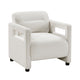 Osy Accent Armchair | Cutout Track Arms | Foam Fill Beige Boucle