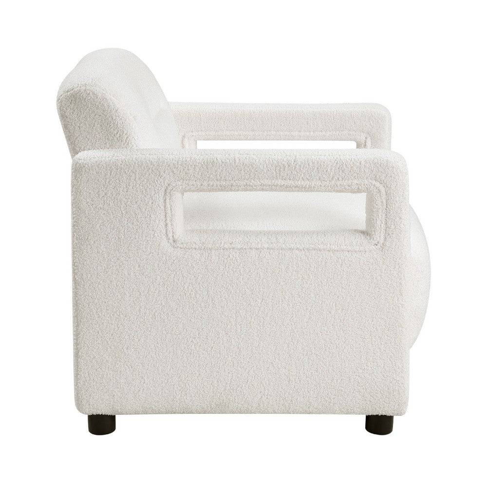 Osy Accent Armchair | Cutout Track Arms | Foam Fill Beige Boucle