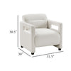 Osy Accent Armchair | Cutout Track Arms | Foam Fill Beige Boucle