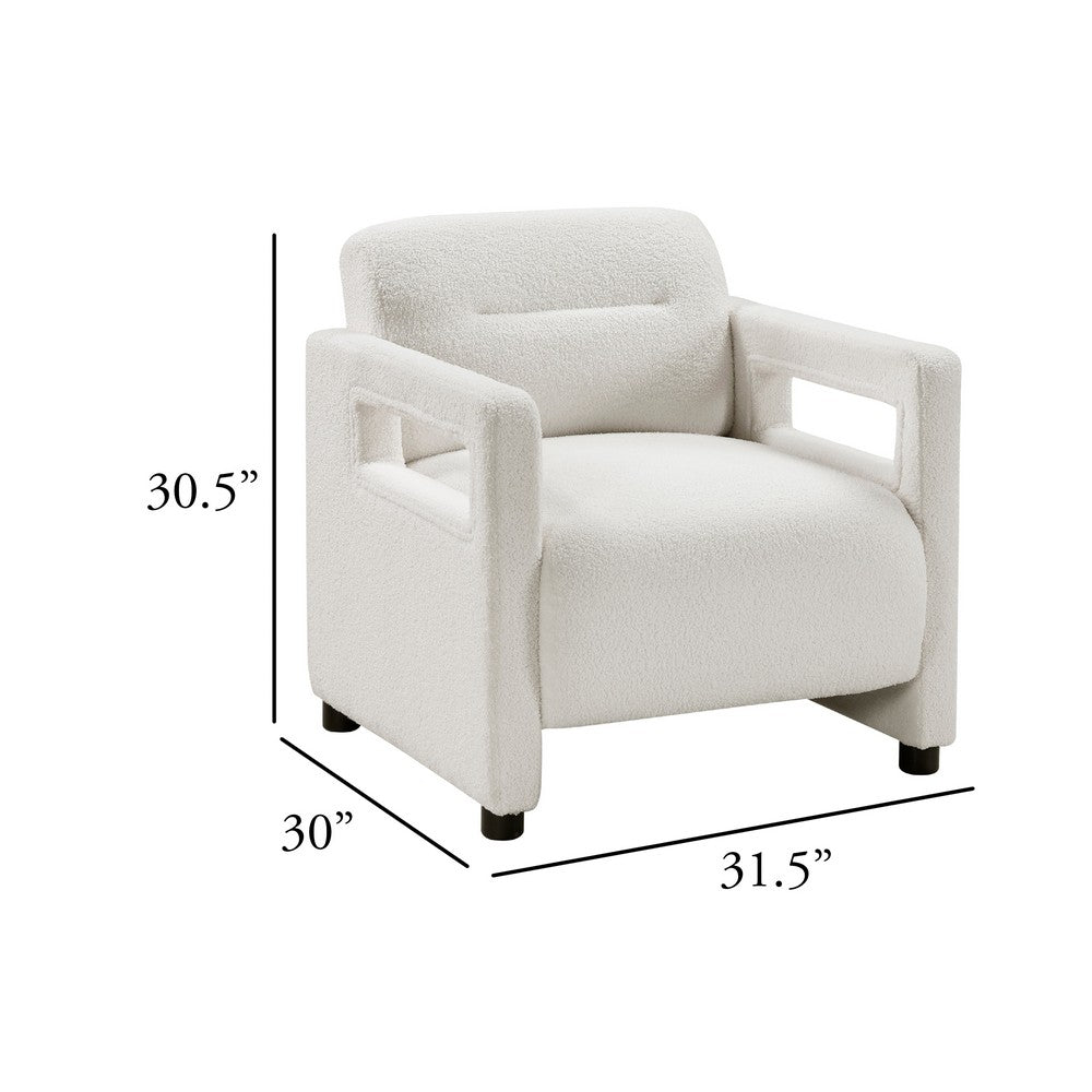 Osy Accent Armchair | Cutout Track Arms | Foam Fill Beige Boucle