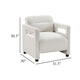 Osy Accent Armchair | Cutout Track Arms | Foam Fill Beige Boucle