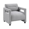 Osy Accent Armchair | Cutout Track Arms | Foam Fill Gray Boucle
