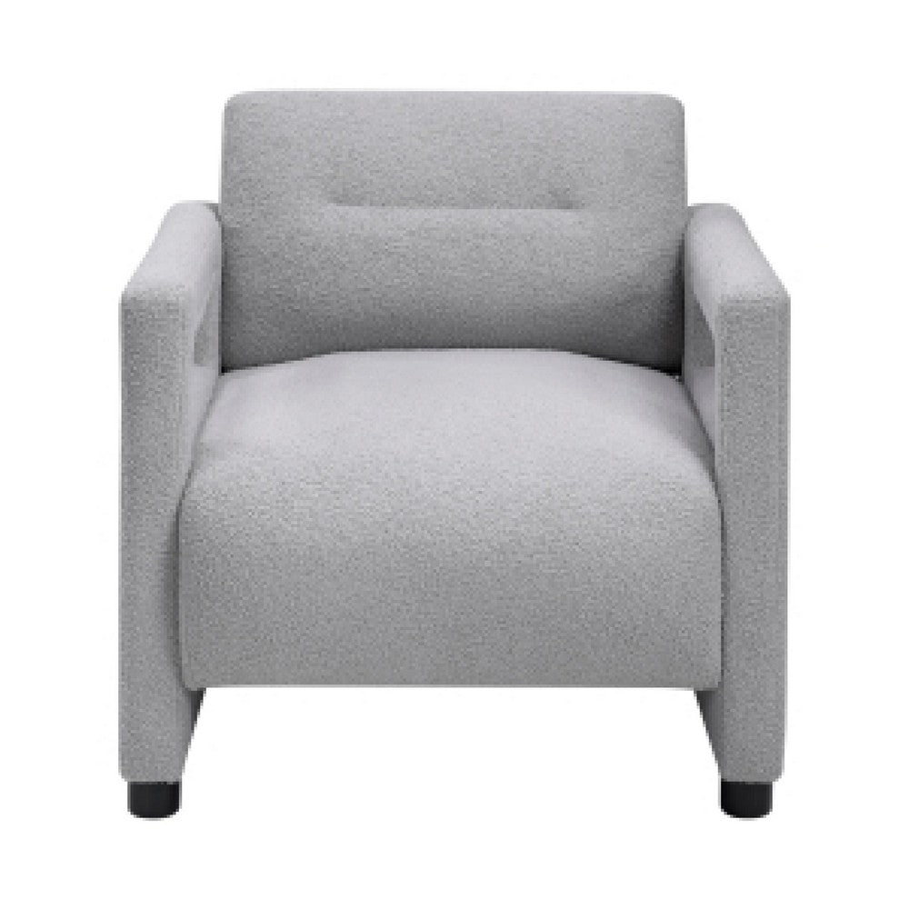 Osy Accent Armchair | Cutout Track Arms | Foam Fill Gray Boucle
