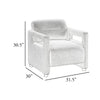 Osy Accent Armchair | Cutout Track Arms | Foam Fill Gray Boucle