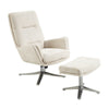 Arko 2pc Swivel Chair & Ottoman Set | Beige Chenille | Silver Star Base